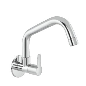 SINK COCK WITH EXTENDED SWINGING SPOUT